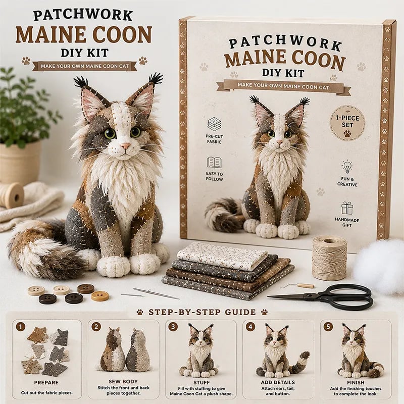 🧵Patchwork-Style Gnome DIY Kit – Create Your Own Adorable Animals