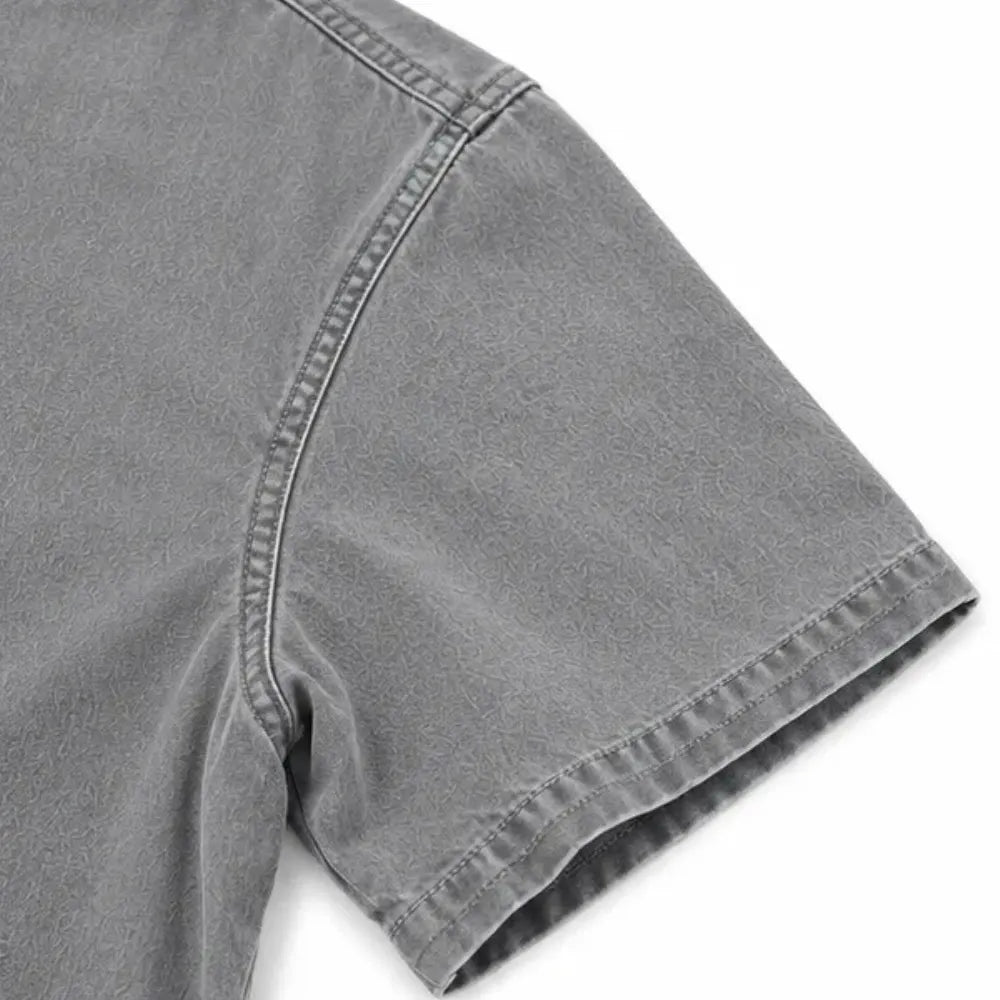 💃Hot sale 🌟Women's Long Denim Shirt – V-Neck Short-Sleeve Pullover