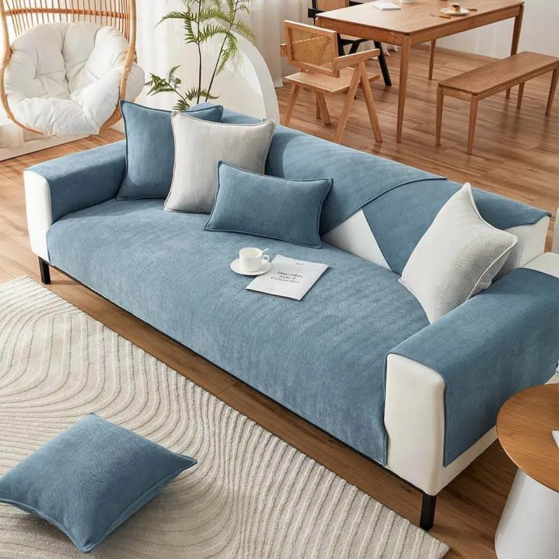 Solid Color Chenille Non-Slip Sofa Cover