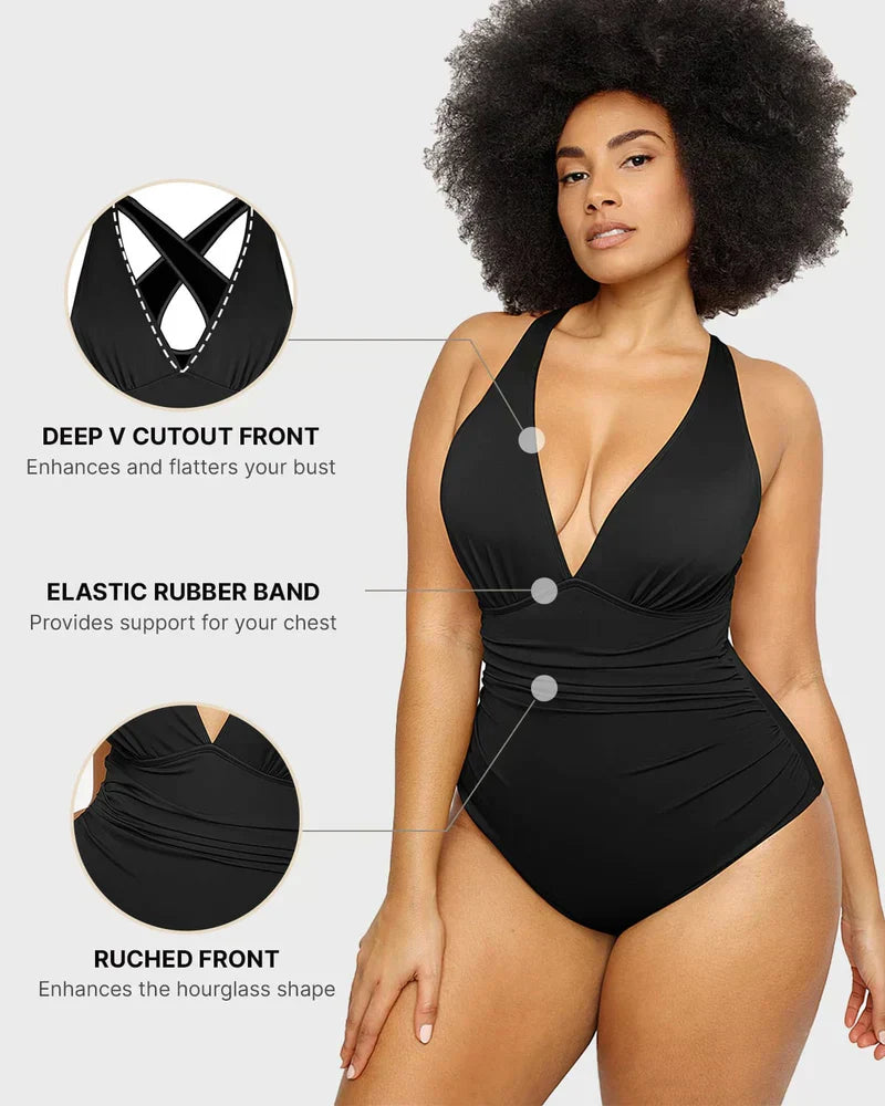 V-Neck Bodycon Swimsuits