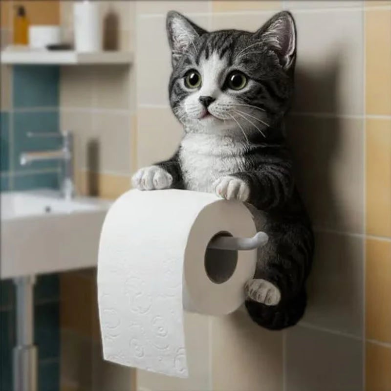🧻Wall Mount Cat Toilet Paper Holder🐾