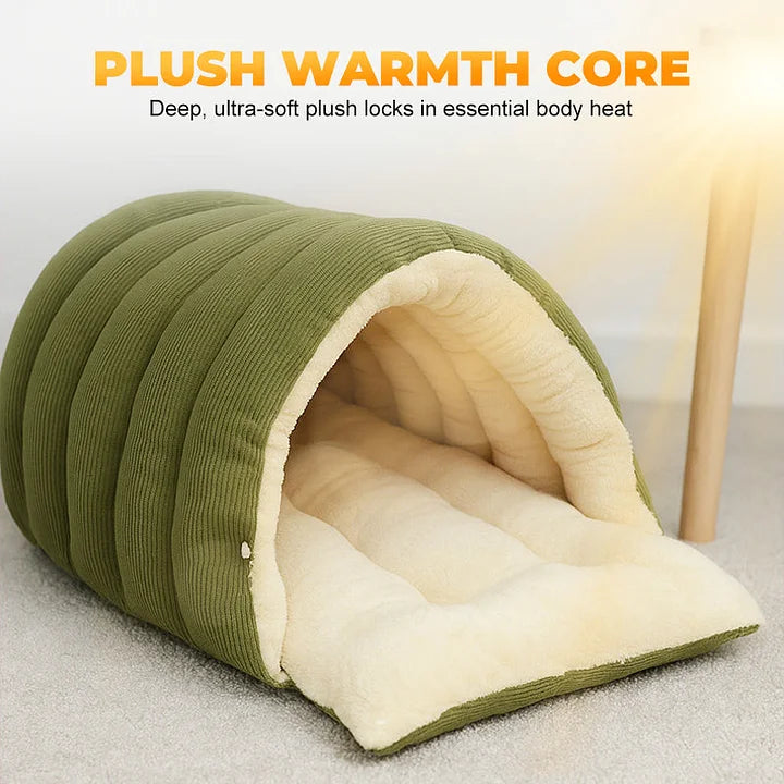 🐾Plush Pet Cave - Ultra-Soft Warm Bed with Breathable Design for Cats & Small Dogs