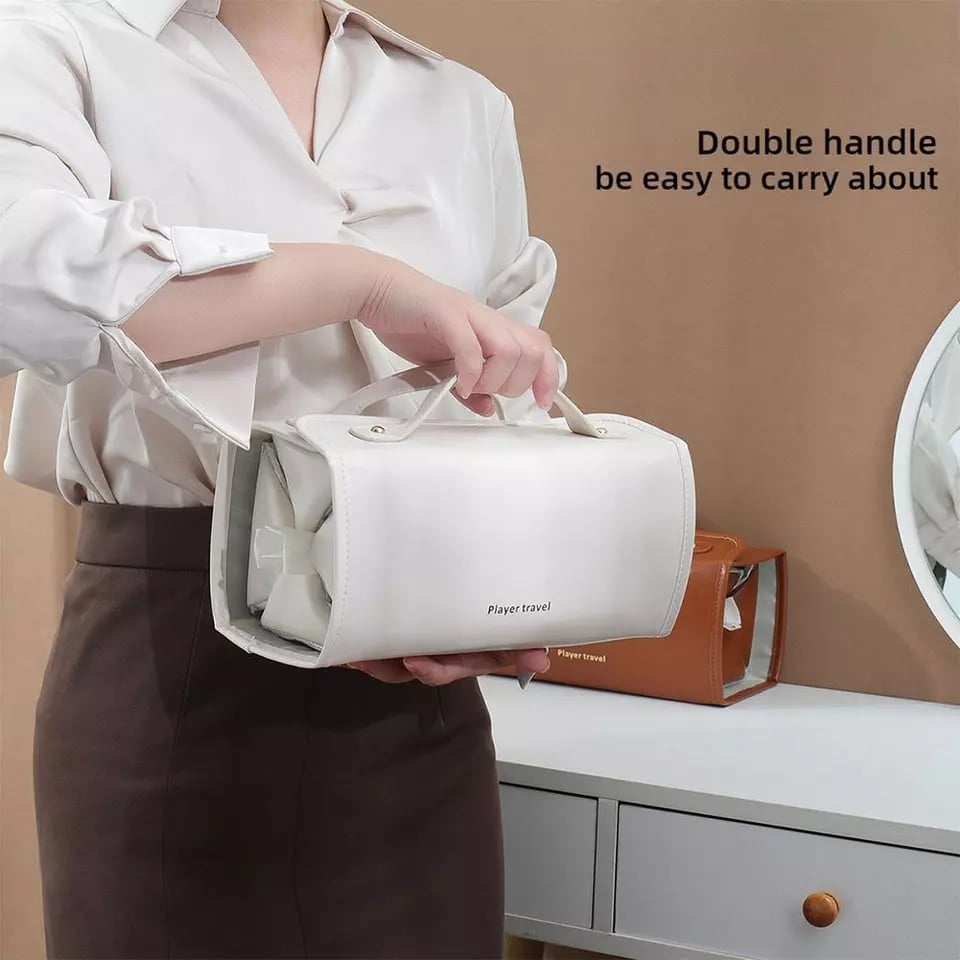 Leather Waterproof Cosmetic Bag