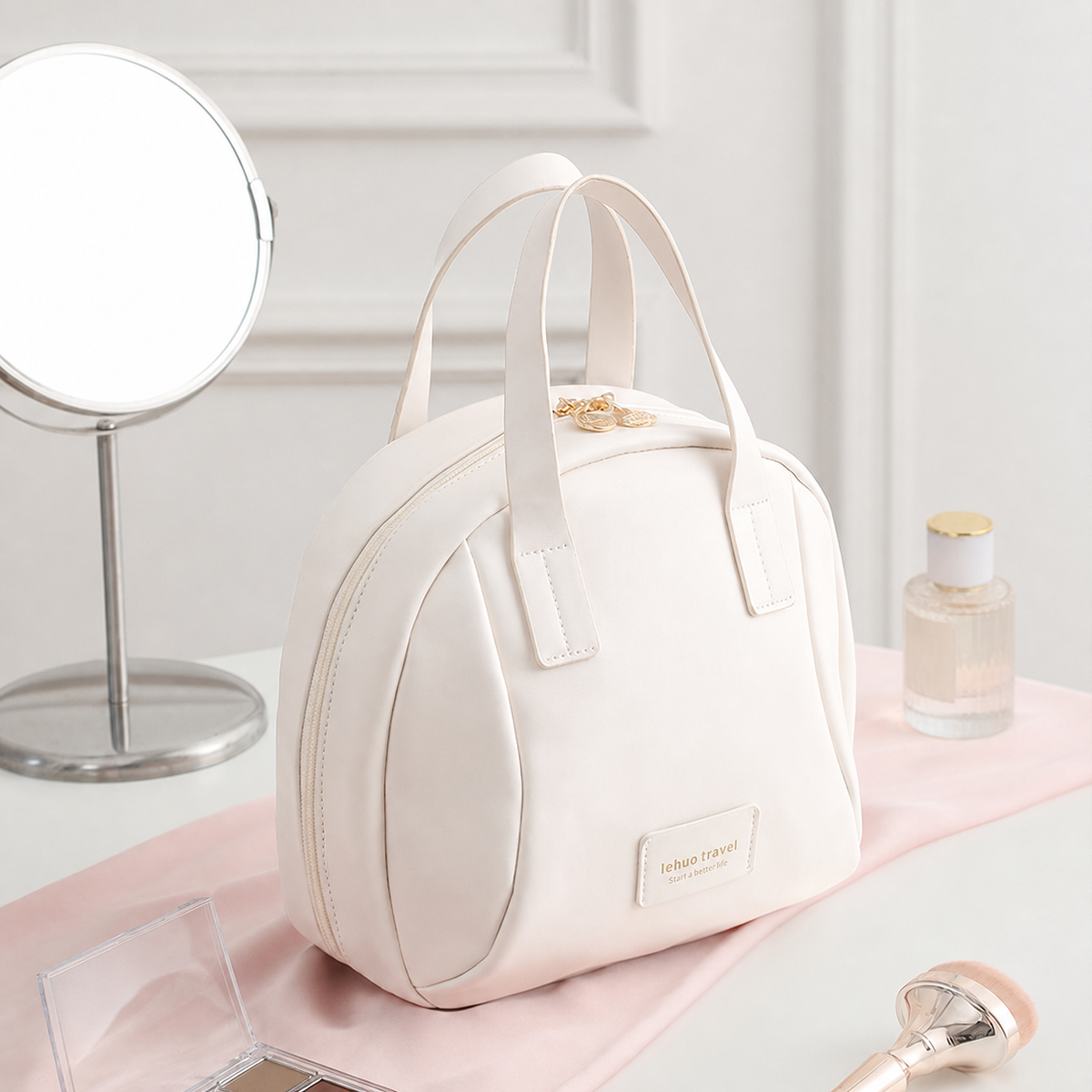 Multi-Layered Shell-Shaped Cosmetic Bag