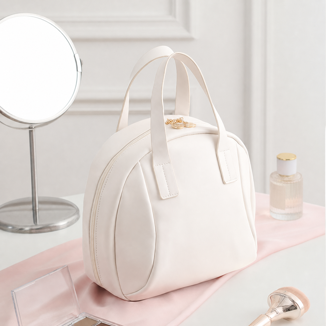 Multi-Layered Shell-Shaped Cosmetic Bag
