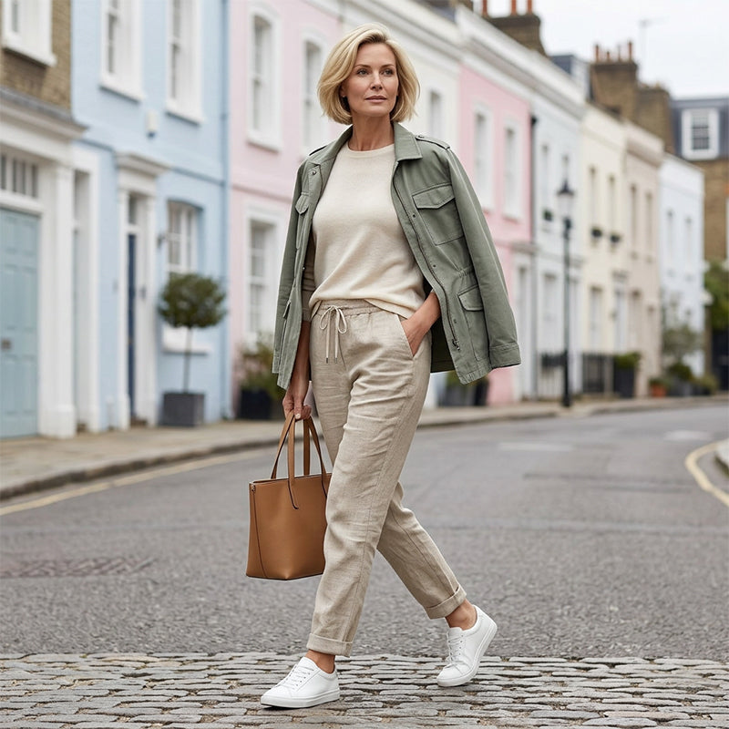 🌸Women's Elastic-Waist Cotton-Linen Casual Pants