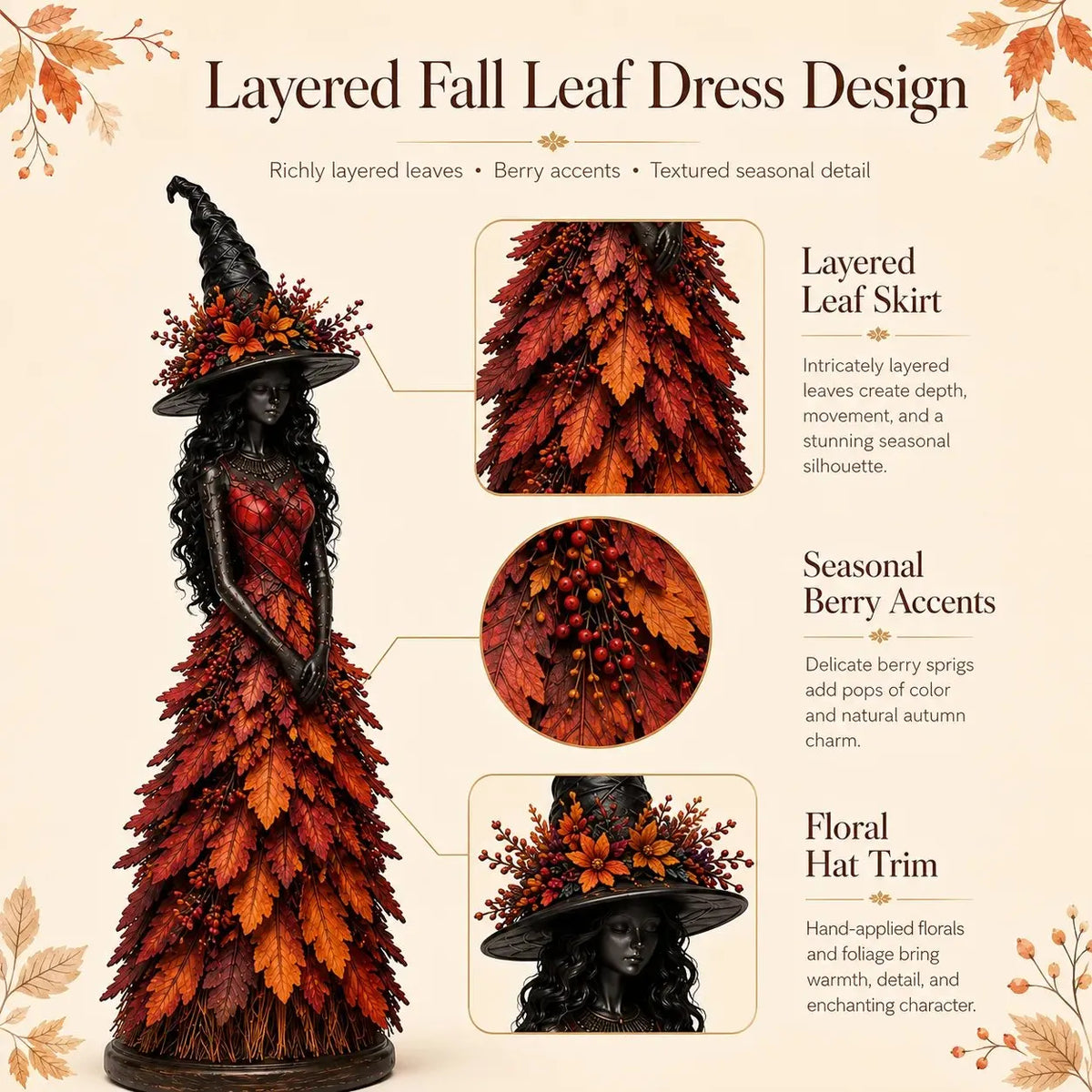 🪄🔮Cottagecore Fall Decor Idea - Magical Enchanted Witch Figurine