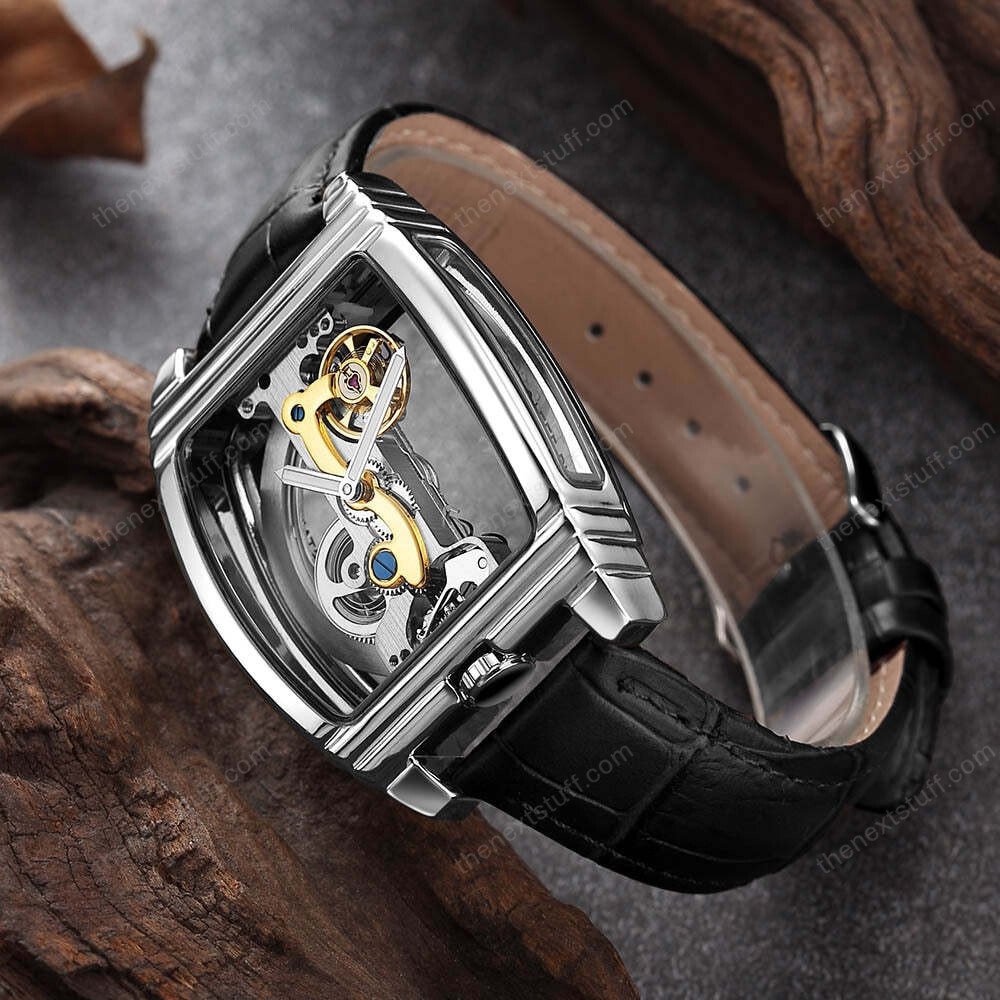 Transparent Automatic Mechanical Steampunk Skull Luxury Gear Watch