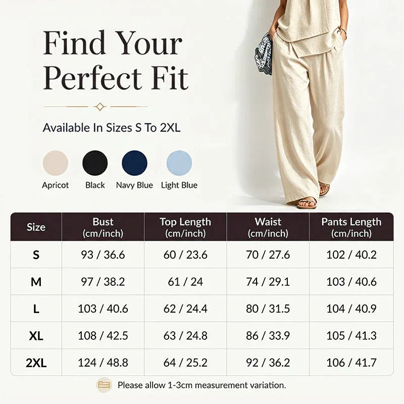 Women's Asymmetric Top & Wide-Leg Pants Set