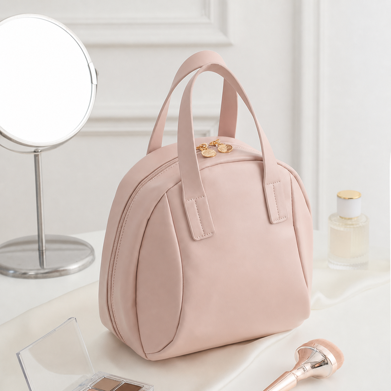 Multi-Layered Shell-Shaped Cosmetic Bag