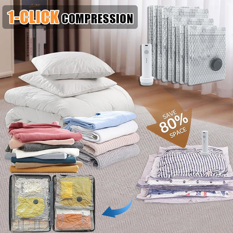 Cordless Travel Vacuum Storage Bag Set