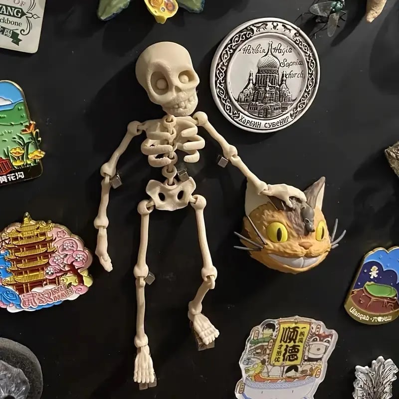 3D Printed Vintage Skeleton Magnetic Figurine