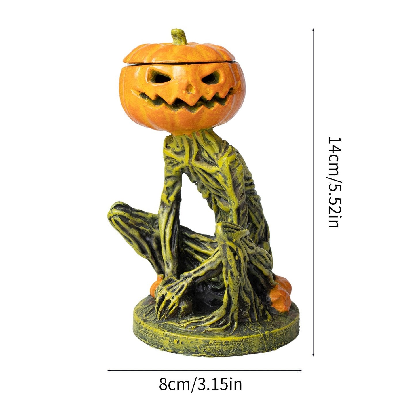 Halloween Scary Swamp Monster Pumpkin Head Ornament