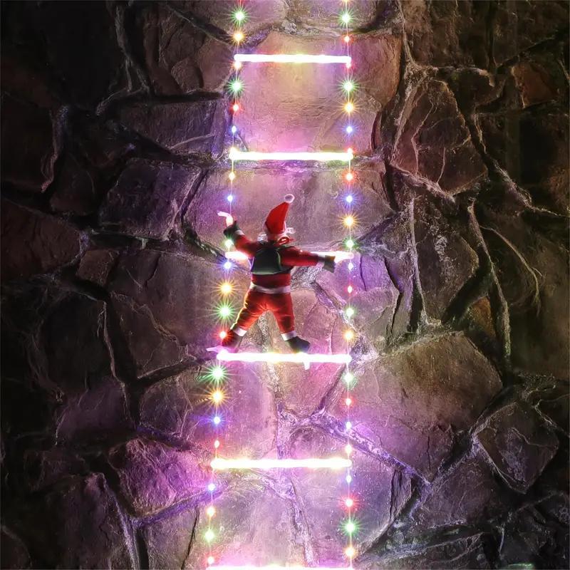 Christmas Decorative Ladder Lights With Santa Claus