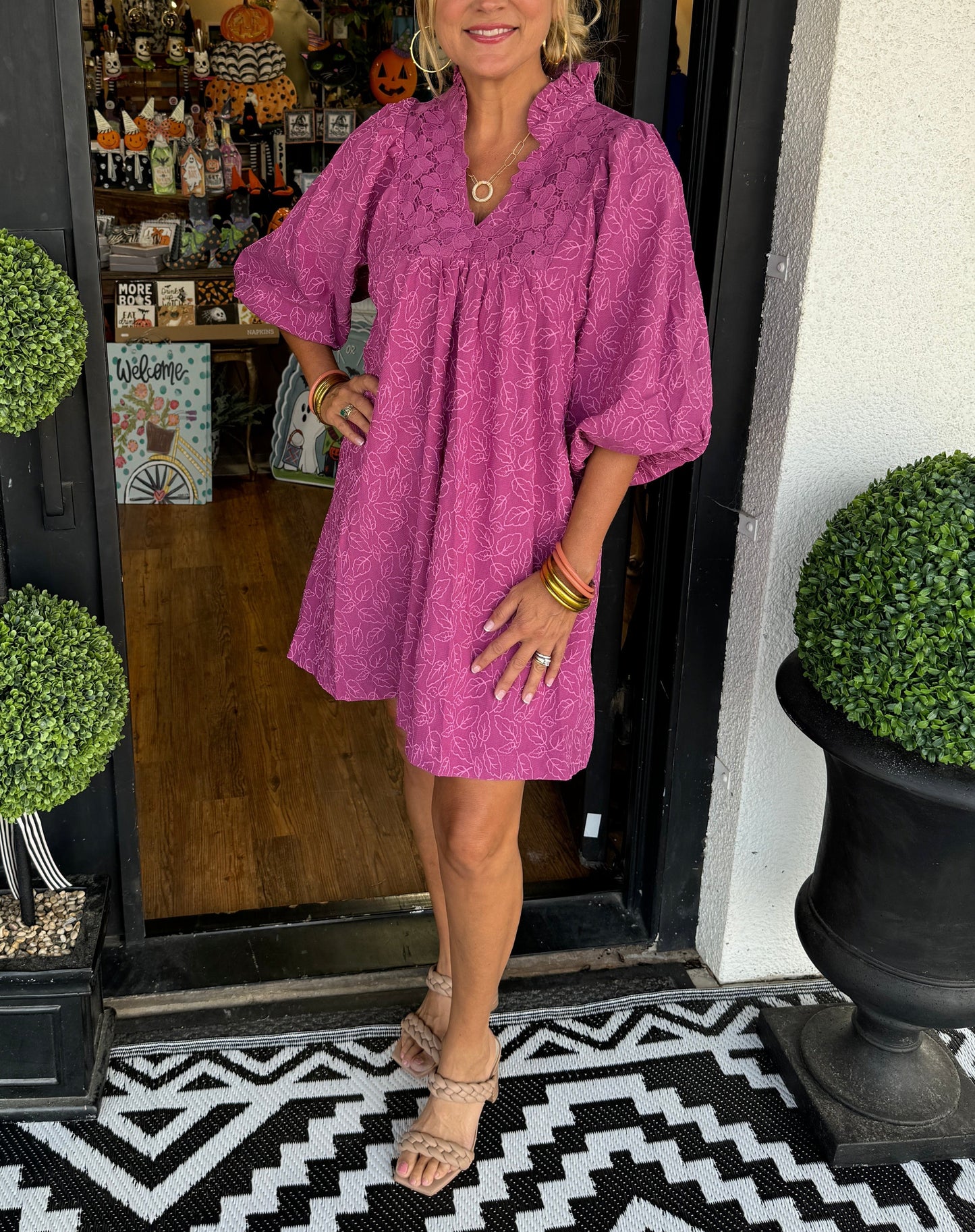 Women's Mini Puff Sleeve Dress