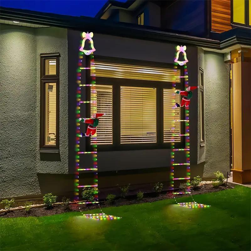 Christmas Decorative Ladder Lights With Santa Claus