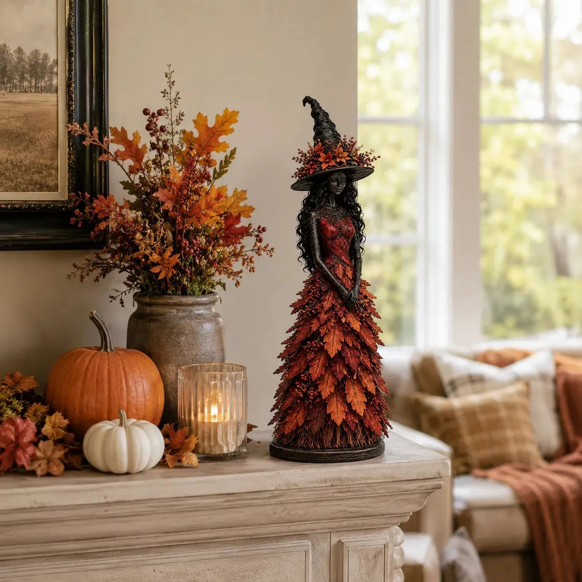 🪄🔮Cottagecore Fall Decor Idea - Magical Enchanted Witch Figurine