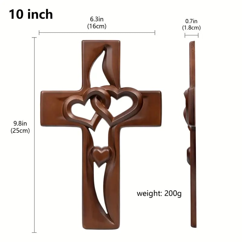 Intertwined Heart Wooden Cross(6.3*9.8 in)