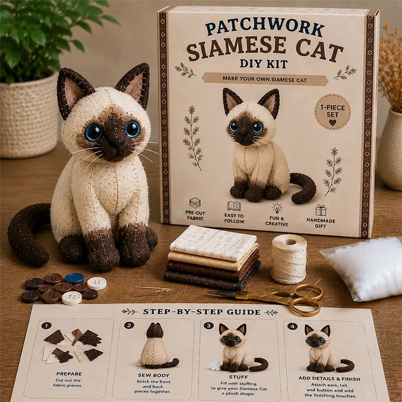 🧵Patchwork-Style Gnome DIY Kit – Create Your Own Adorable Animals