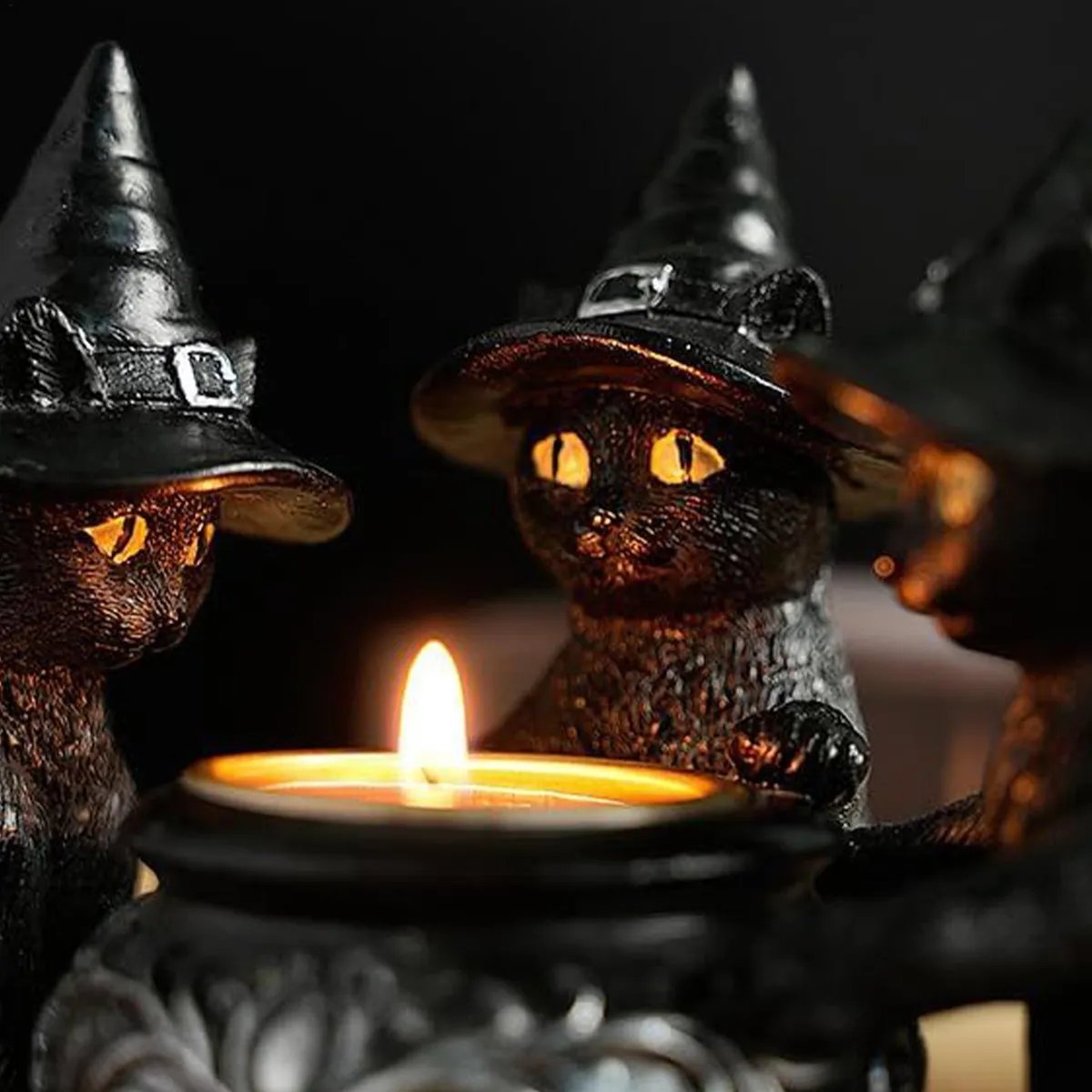 Ghost Wizard Magic Cat Candlestick
