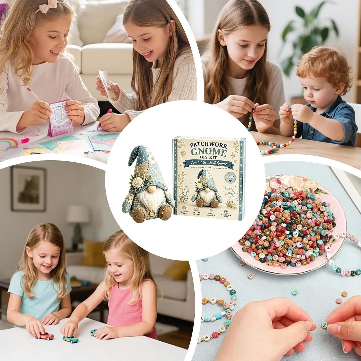 🧵Patchwork-Style Gnome DIY Kit – Create Your Own Adorable Animals
