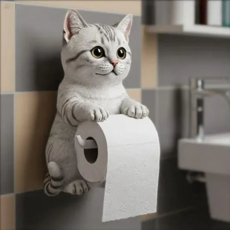 🧻Wall Mount Cat Toilet Paper Holder🐾