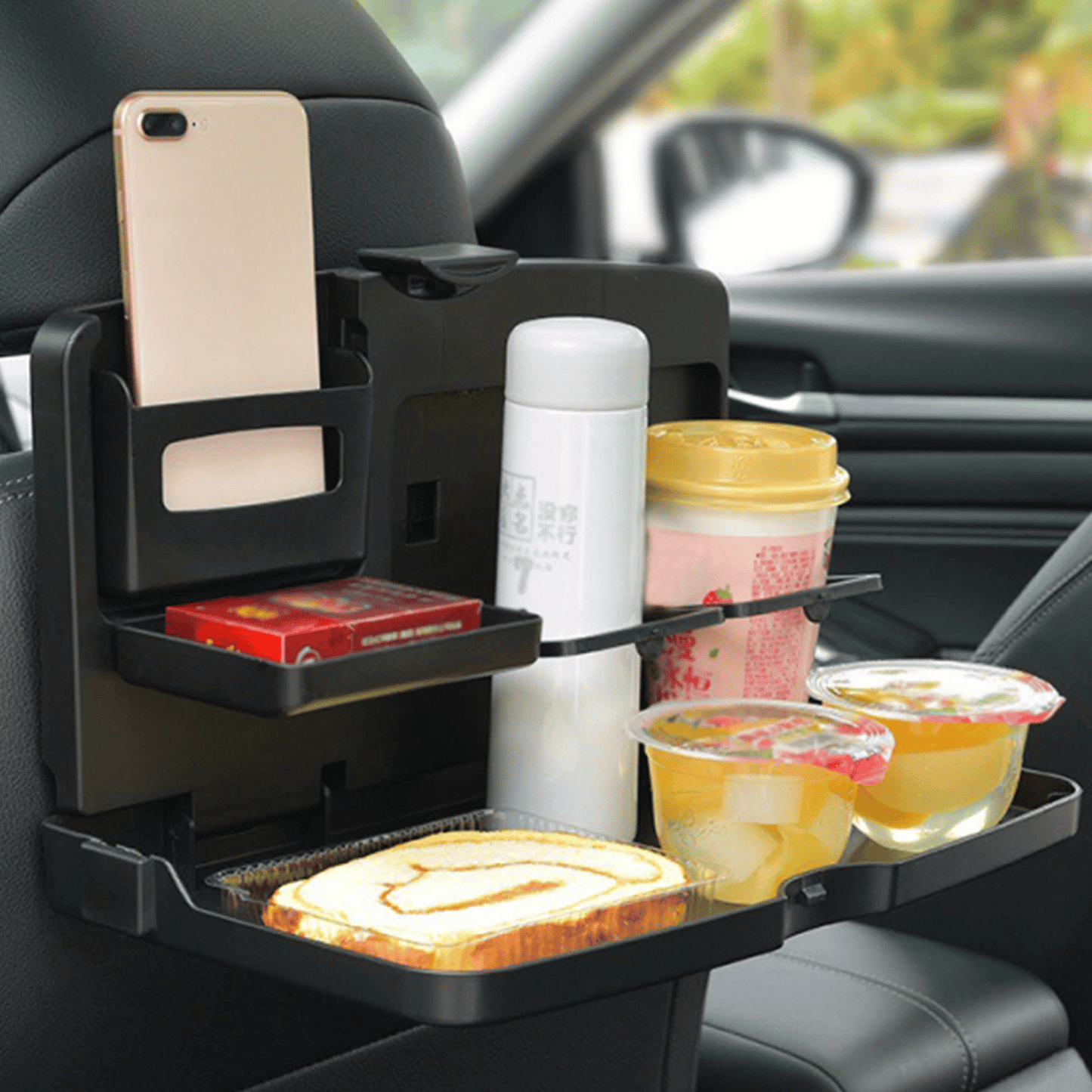 The multifunctional eating and drinking holder for maximum road comfort