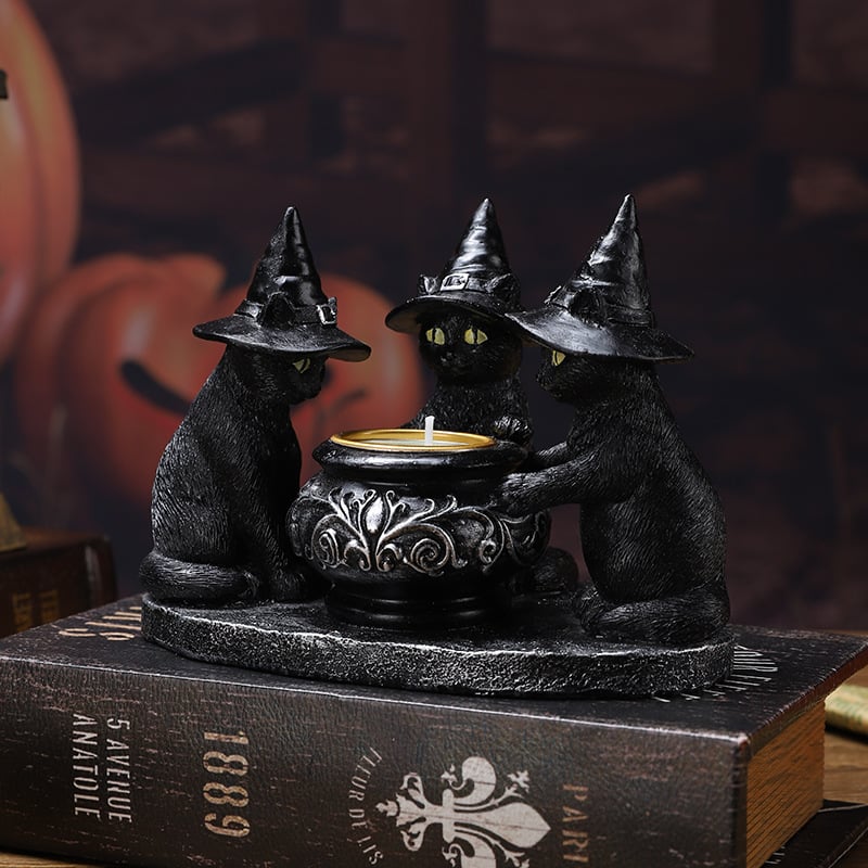 Ghost Wizard Magic Cat Candlestick