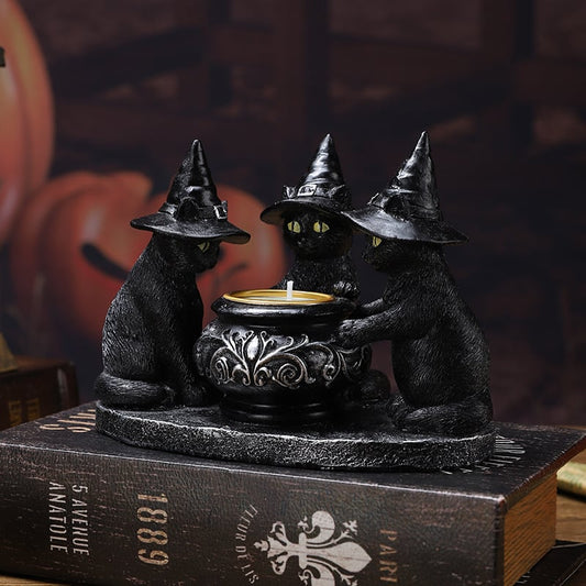 Ghost Wizard Magic Cat Candlestick