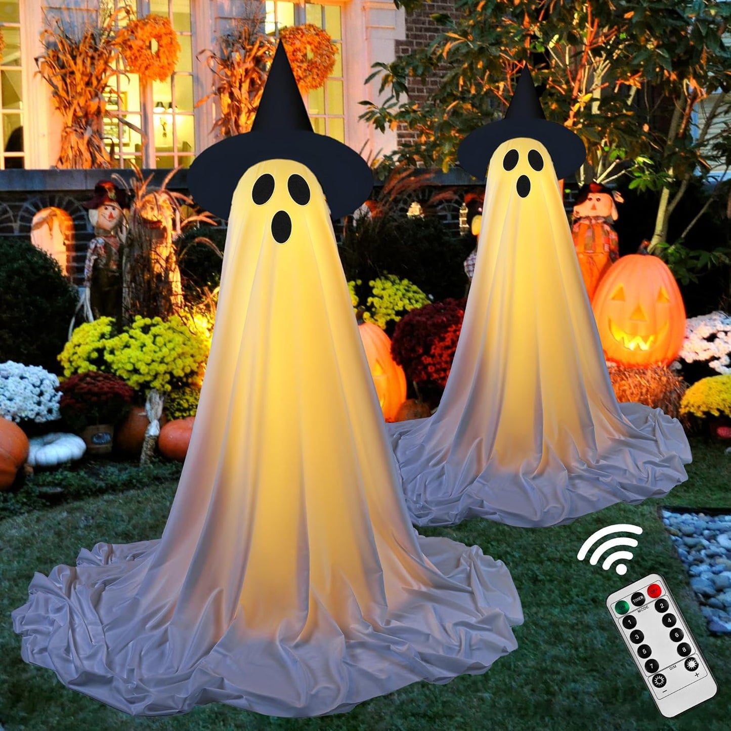 Halloween Spooky Ghost with String Lights(2 Packs)