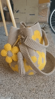 🏆 Promozione 49% DI SCONTO🧵🌸Borsa tote all'uncinetto con fiori fatta a mano 🌼✨