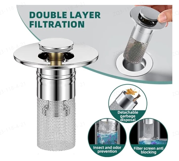 Lsolate Odor And Prevent Cockroaches-Stainless Steel Floor Drain Filter