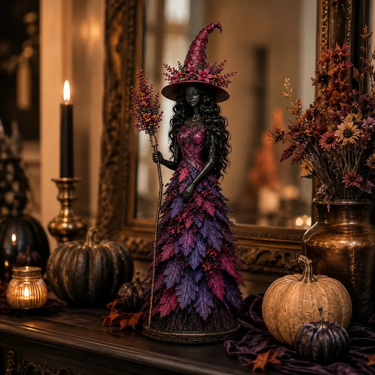 🪄🔮Cottagecore Fall Decor Idea - Magical Enchanted Witch Figurine
