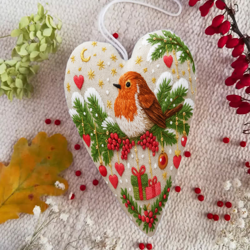 Heart Embroidery Kit - Lovely Bird