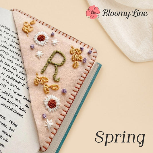 $9.99🔖Personalized Hand Embroidered Corner Bookmark Pattern