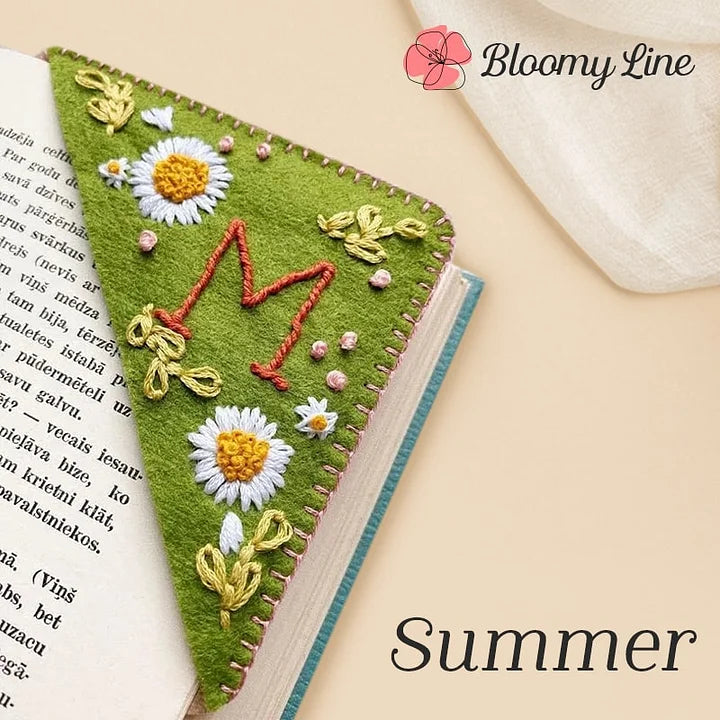 $9.99🔖Personalized Hand Embroidered Corner Bookmark Pattern