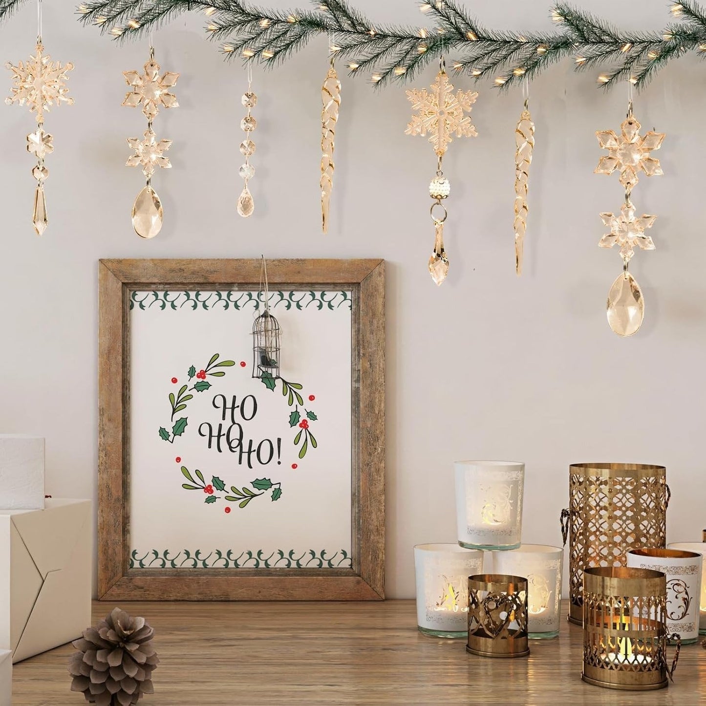 🎅Winter New Year Party Supplies Set - Crystal Snowflake Ornaments For Christmas Tree