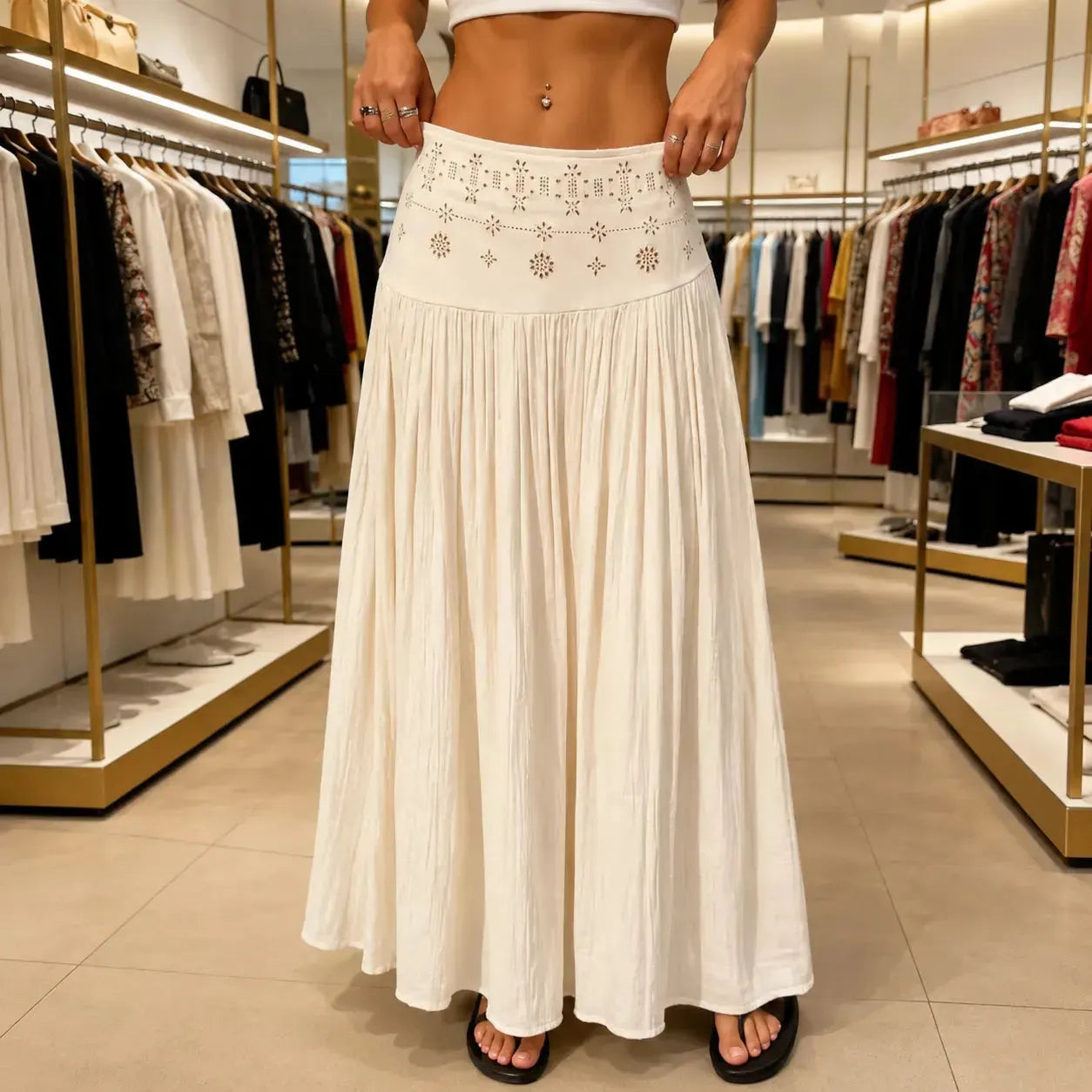 👗Women's High-Waisted Linen A-Line Beach Skirt👠