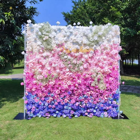 Handmade Roll-Up Fabric Flower Wall