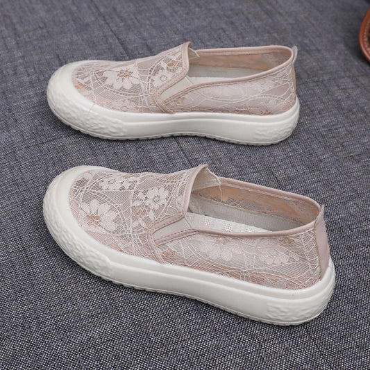 Women's New Style Hollow Mesh Breathable Platform Shoes Thick Sole Casual Shoes