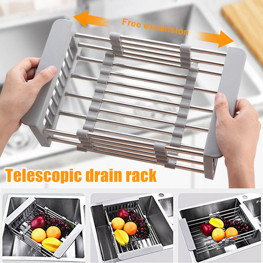 Stainless steel telescopic drain basket