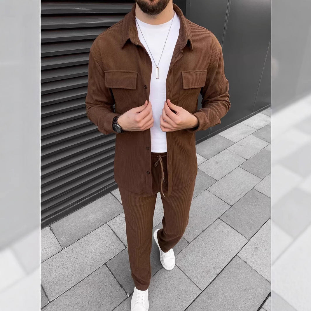 Men’s Minimalist Jacket & Pants 2-Piece Set