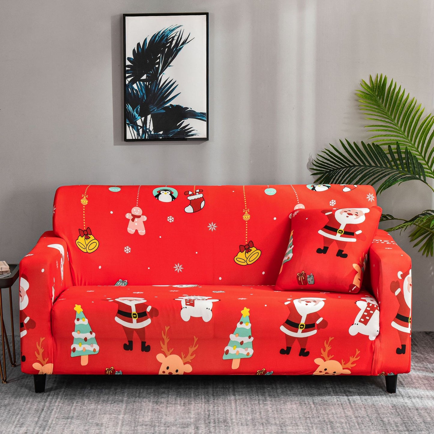🎅Santa Claus Print Stretch Full-Cover Sofa Slipcover