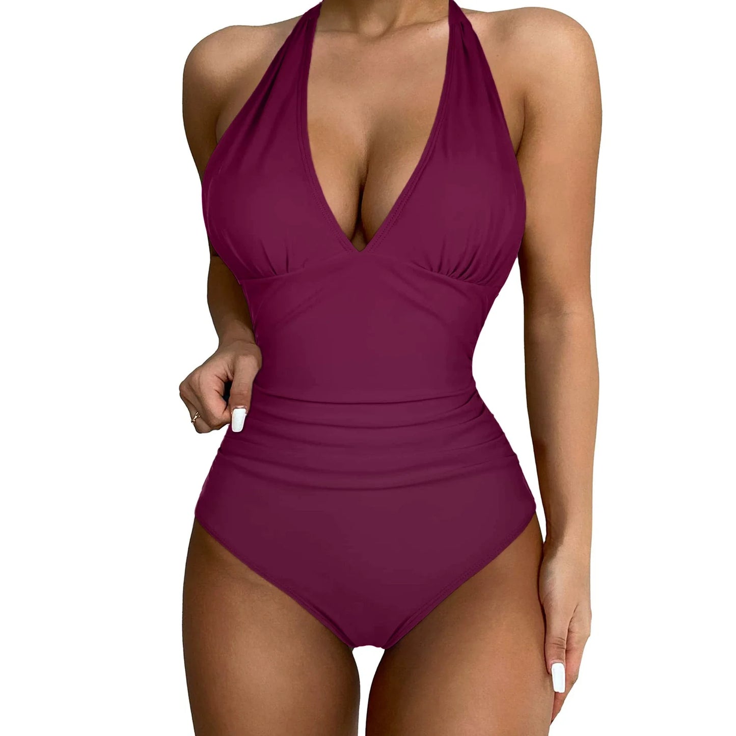 V-Neck Bodycon Swimsuits