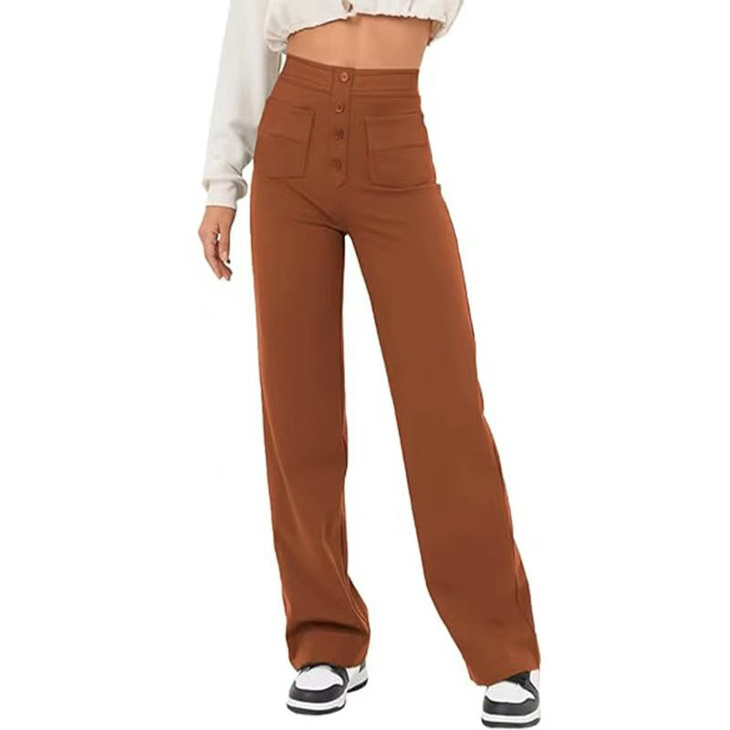 Multi-Pocket High Elastic Pants