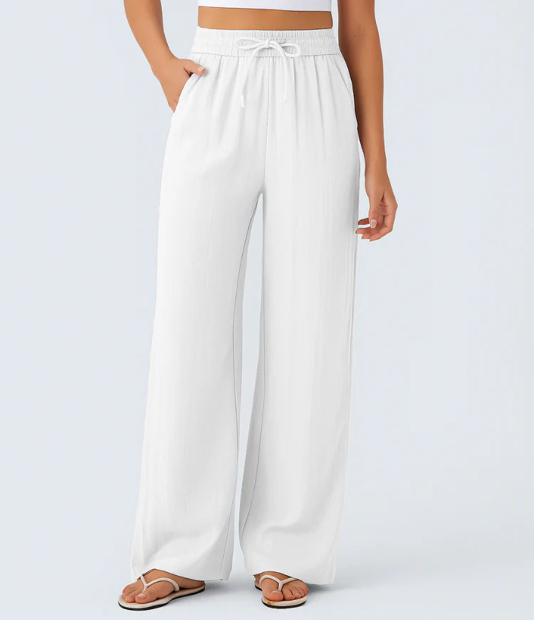 ✨Lightweight Linen Pants Solid Color Drawstring Casual Pants