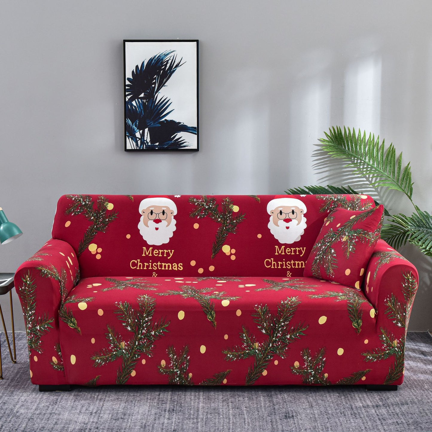 🎅Santa Claus Print Stretch Full-Cover Sofa Slipcover