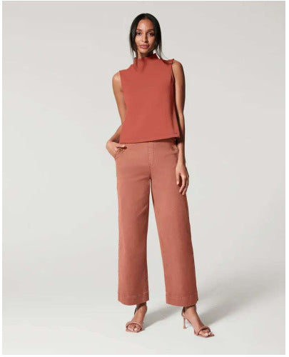 Tummy Control Twill Cropped Wide Leg Pant(Buy 2 Free Shipping)