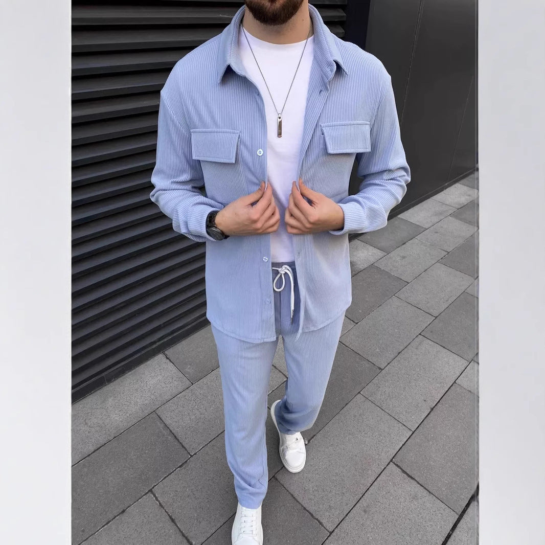 Men’s Minimalist Jacket & Pants 2-Piece Set