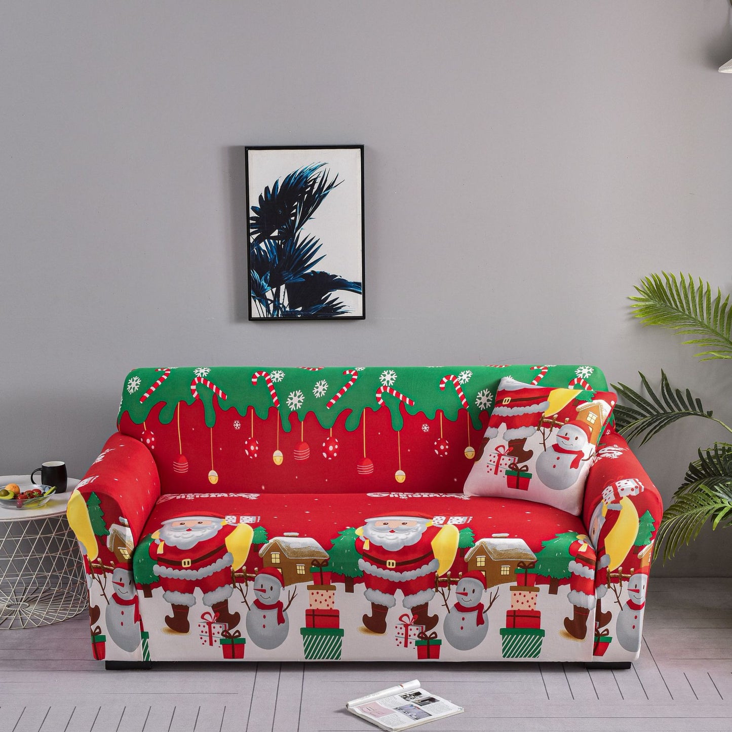 🎅Santa Claus Print Stretch Full-Cover Sofa Slipcover